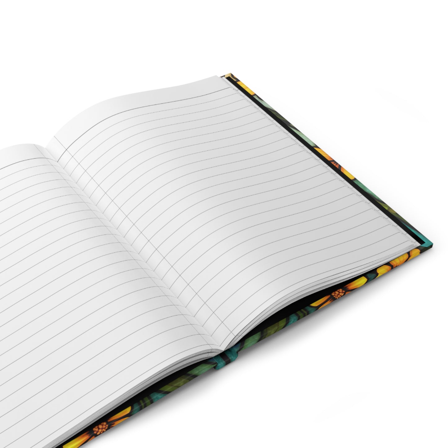 Buttercup Stained Glass Journal, Yellow Flowers Writing Notebook, Artistic Gift for Flower Lovers, Creative Hardcover Diary