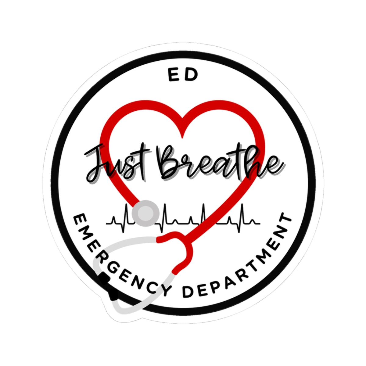Emergency Department ED Kiss-Cut Stickers | Heartbeat Decals, Nurse Gifts, Medical Humor, Laptop Stickers, Healthcare Appreciation