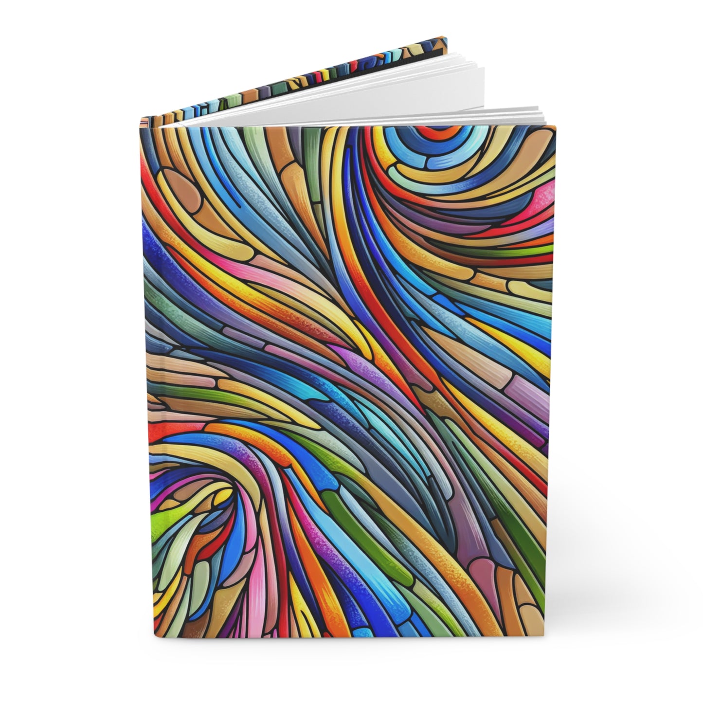 Colorful Swirls Journal Hardcover Writing Notebook, Artistic Gift for Art Lovers, Creative Diary