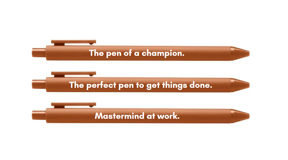 Mastermind Pen Set 🏆 | Gel Click Pen Gift Set | 3 Pens in Caramel