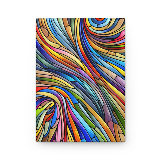 Colorful Swirls Journal Hardcover Writing Notebook, Artistic Gift for Art Lovers, Creative Diary