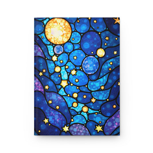 Stained Glass Night Sky Hardcover Journal, Galaxy Notebook, Night Sky Diary, Astronomy Planner, Celestial Journal, Starry Sky Sketchbook
