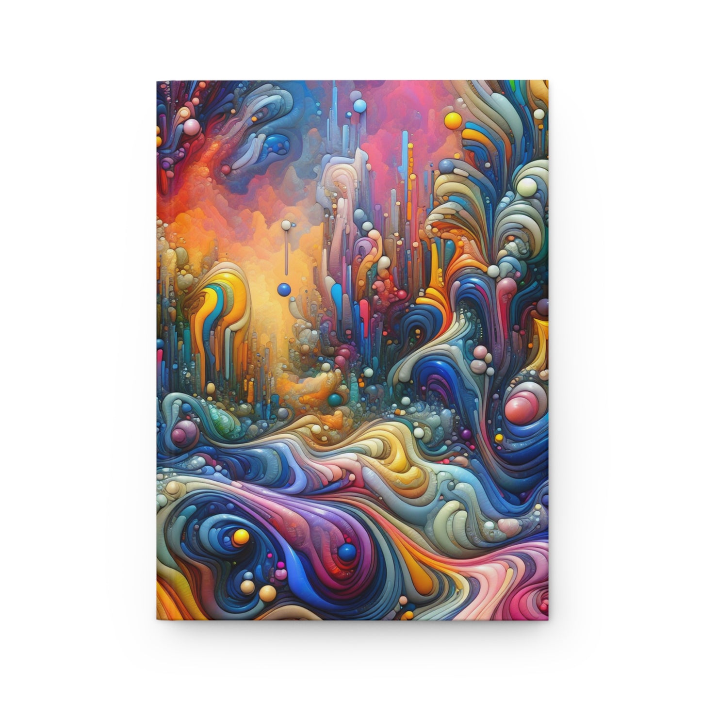 Colorful Swirls Journal Hardcover Writing Notebook, Artistic Gift for Art Lovers, Creative Diary