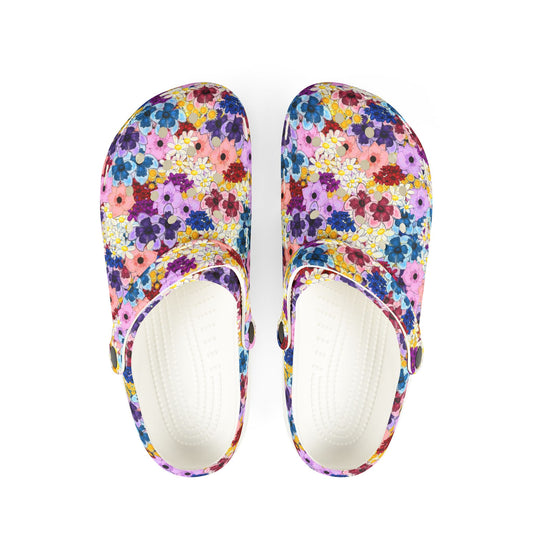 Floral EVA Clogs for Comfort and Style, Nurse Shoes, Garden Shoes, Casual Footwear, Summer Sandals, Flower Print Slippers