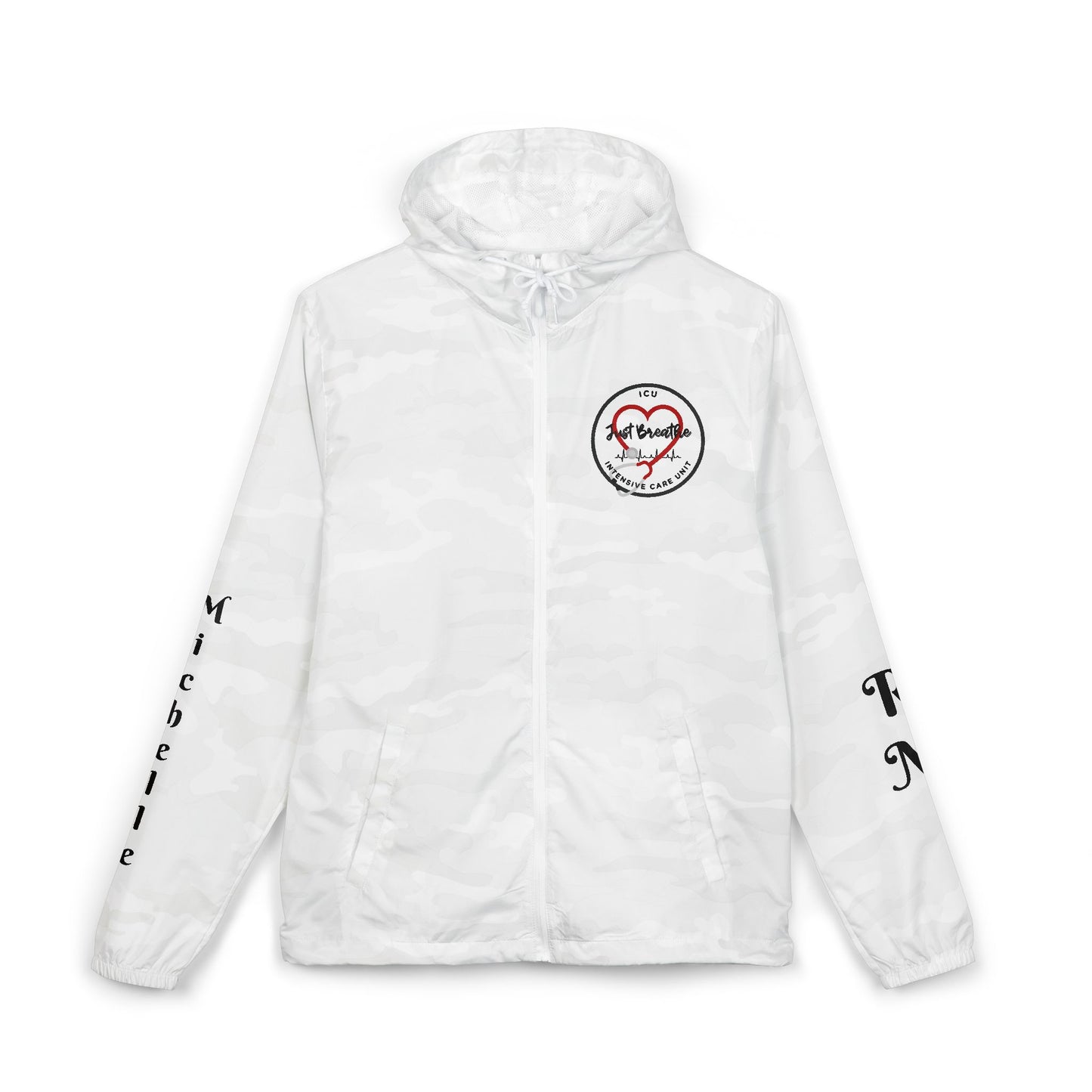 Personalized Unisex ICU RN Windbreaker Jacket - Intensive Care Unit Critical Care Unit CCU Nurse Casual Wear Gift for Nurses Registered Nurse Gift