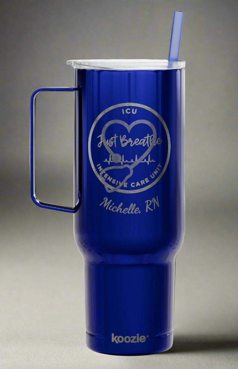 Custom Engraved 40oz Insulated Tumbler - ICU Nurse Personalized Gift