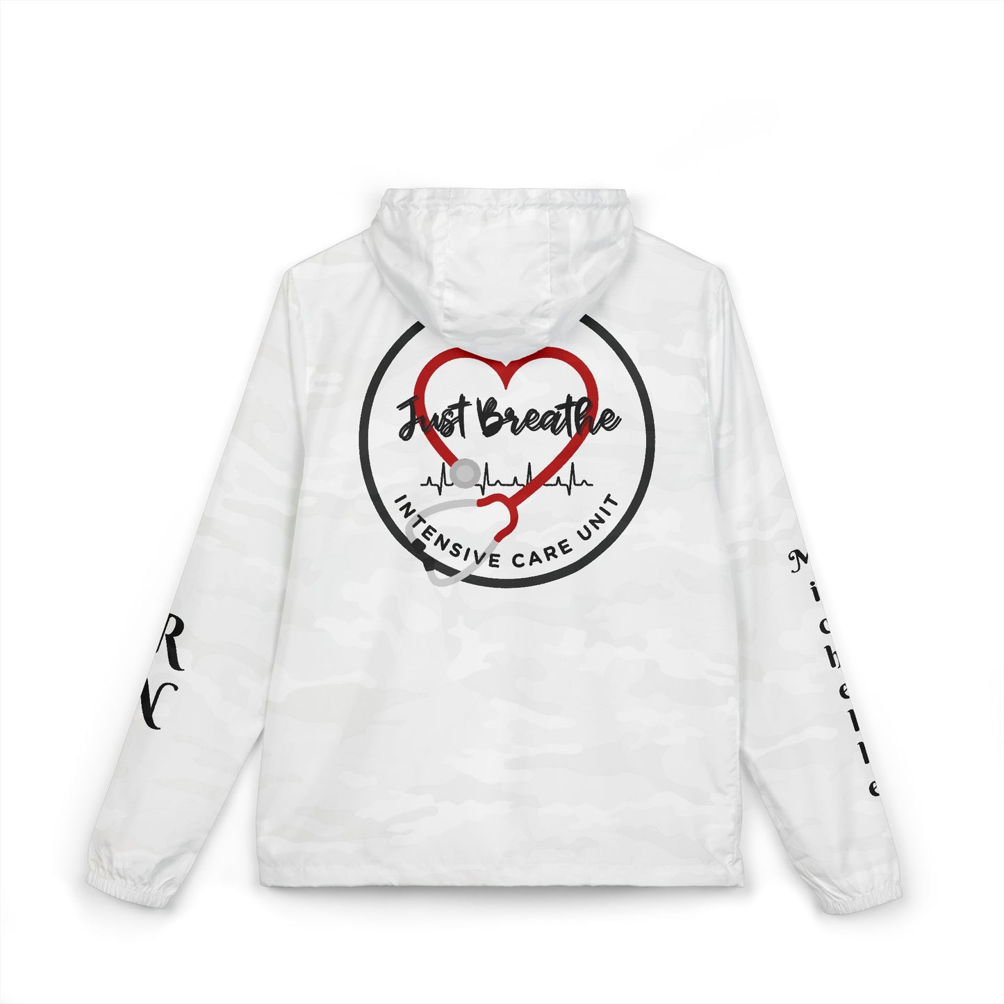 Personalized Unisex ICU RN Windbreaker Jacket - Intensive Care Unit Critical Care Unit CCU Nurse Casual Wear Gift for Nurses Registered Nurse Gift