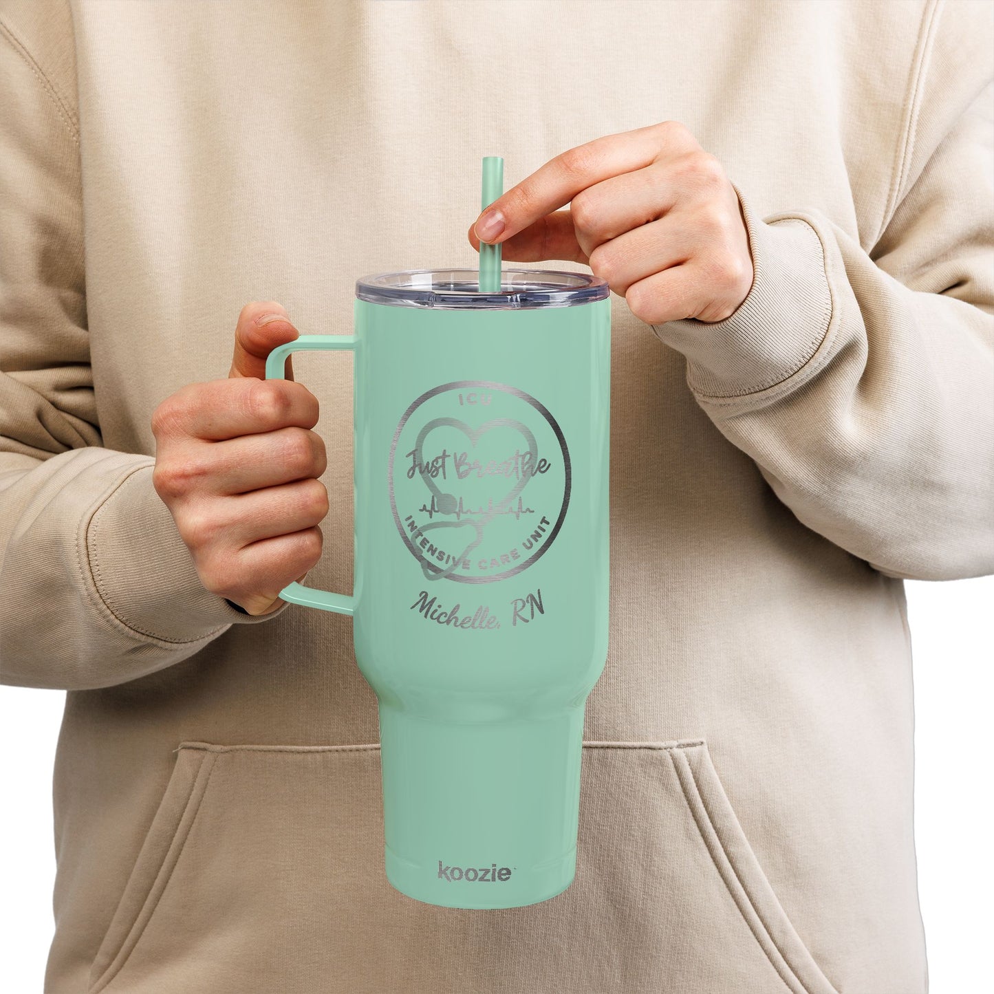 Custom Engraved 40oz Insulated Tumbler - ICU Nurse Personalized Gift