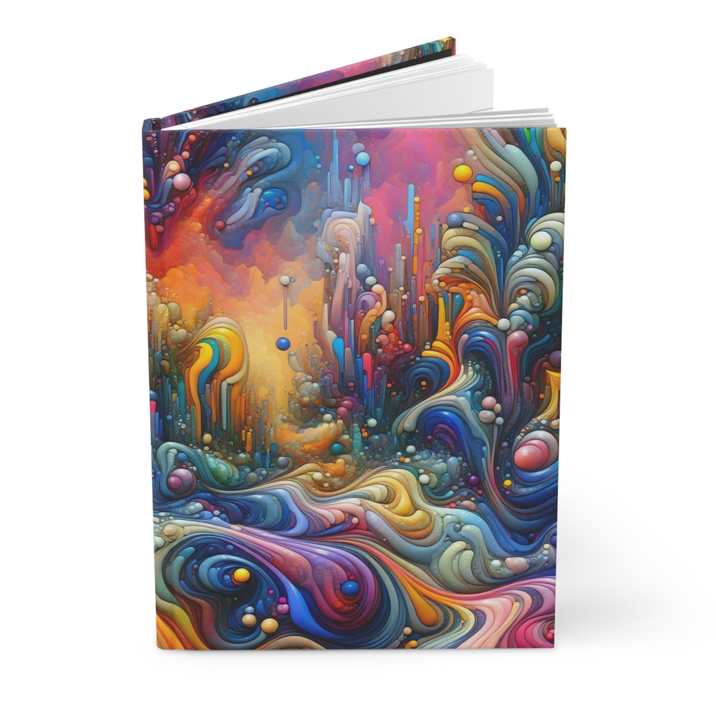 Colorful Swirls Journal Hardcover Writing Notebook, Artistic Gift for Art Lovers, Creative Diary