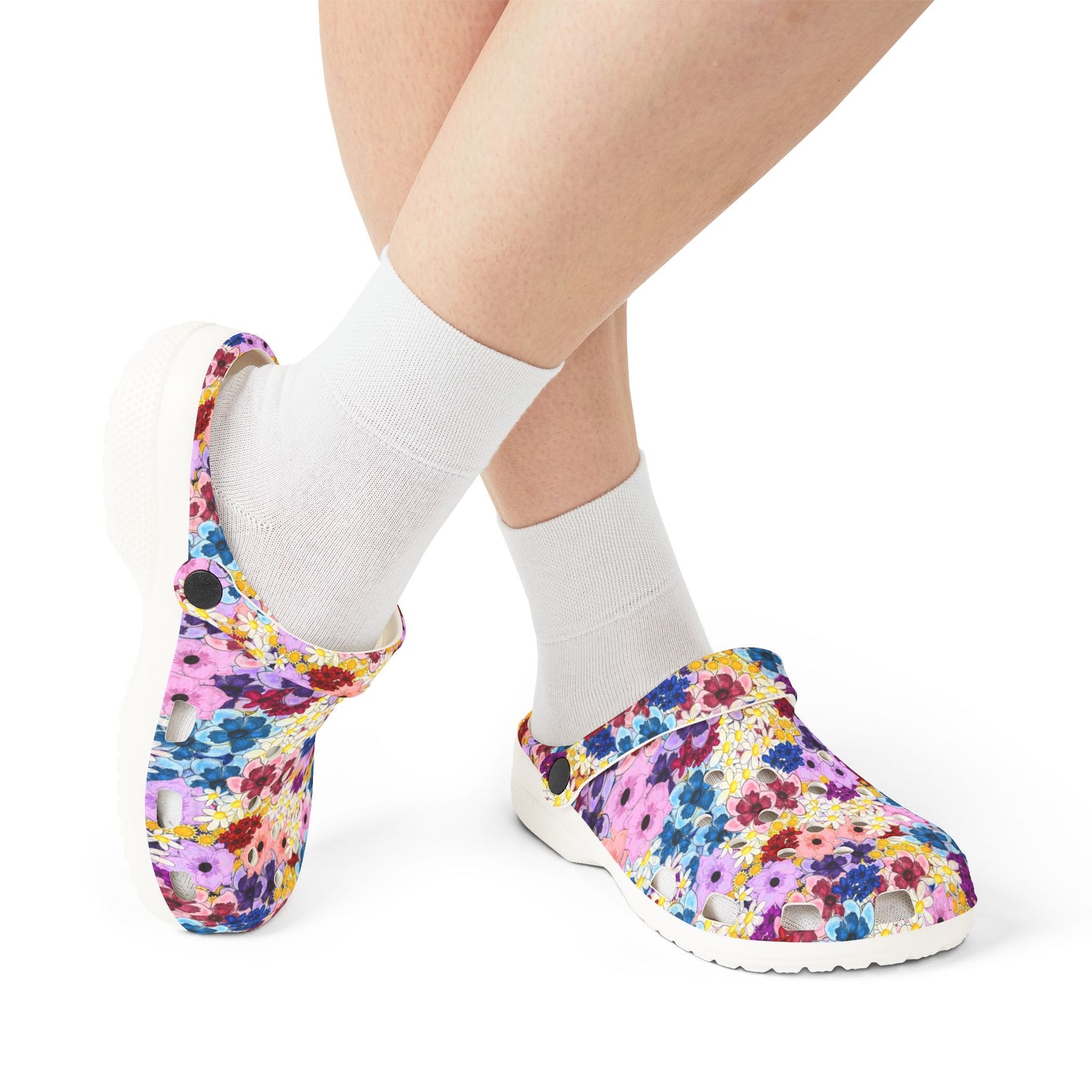 Floral EVA Clogs for Comfort and Style, Nurse Shoes, Garden Shoes, Casual Footwear, Summer Sandals, Flower Print Slippers