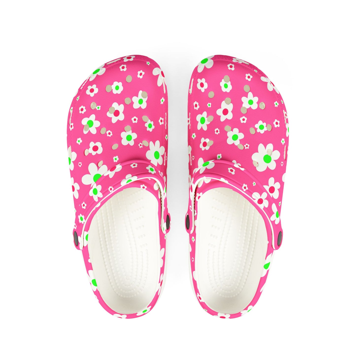 Floral Comfort Clogs - Fun Pink EVA Foam Shoes for Women, Nurse Shoes, Garden Parties, Casual Wear, Summer Fashion, Unique Gift Idea