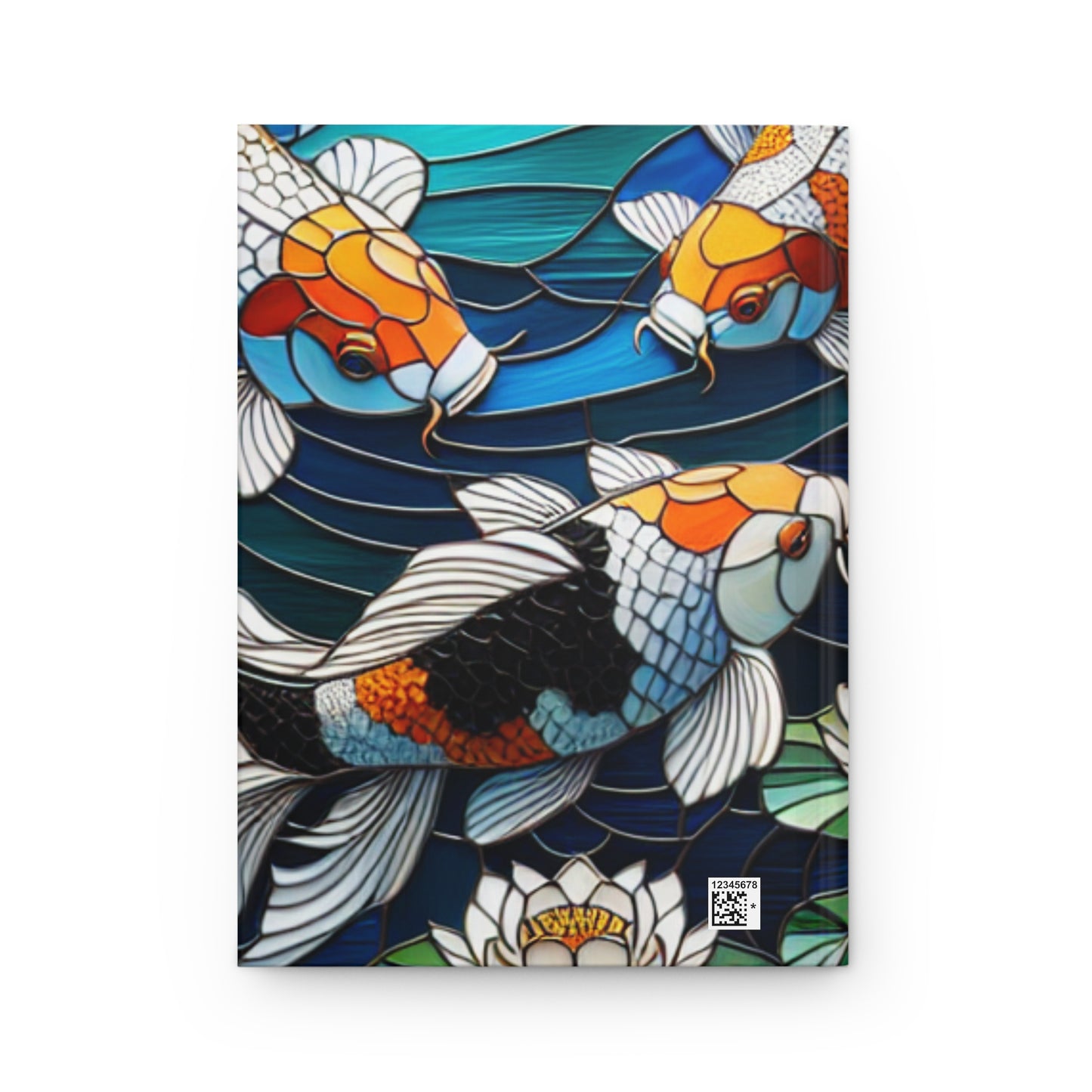 Koi Fish Stained Glass Journal, Lined Writing Notebook, Artistic Gift for Fish Lovers, Creative Diary