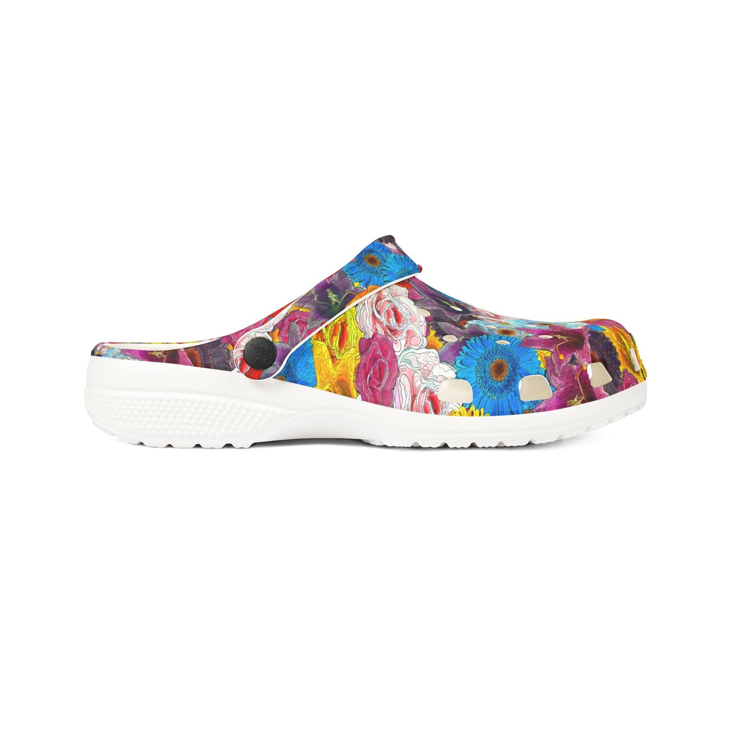 Colorful Floral EVA Foam Rubber Shoes, Nurse Shoes, Garden Clogs, Trendy Summer Footwear, Unique Slip-On Shoes, Comfortable Everyday Wear