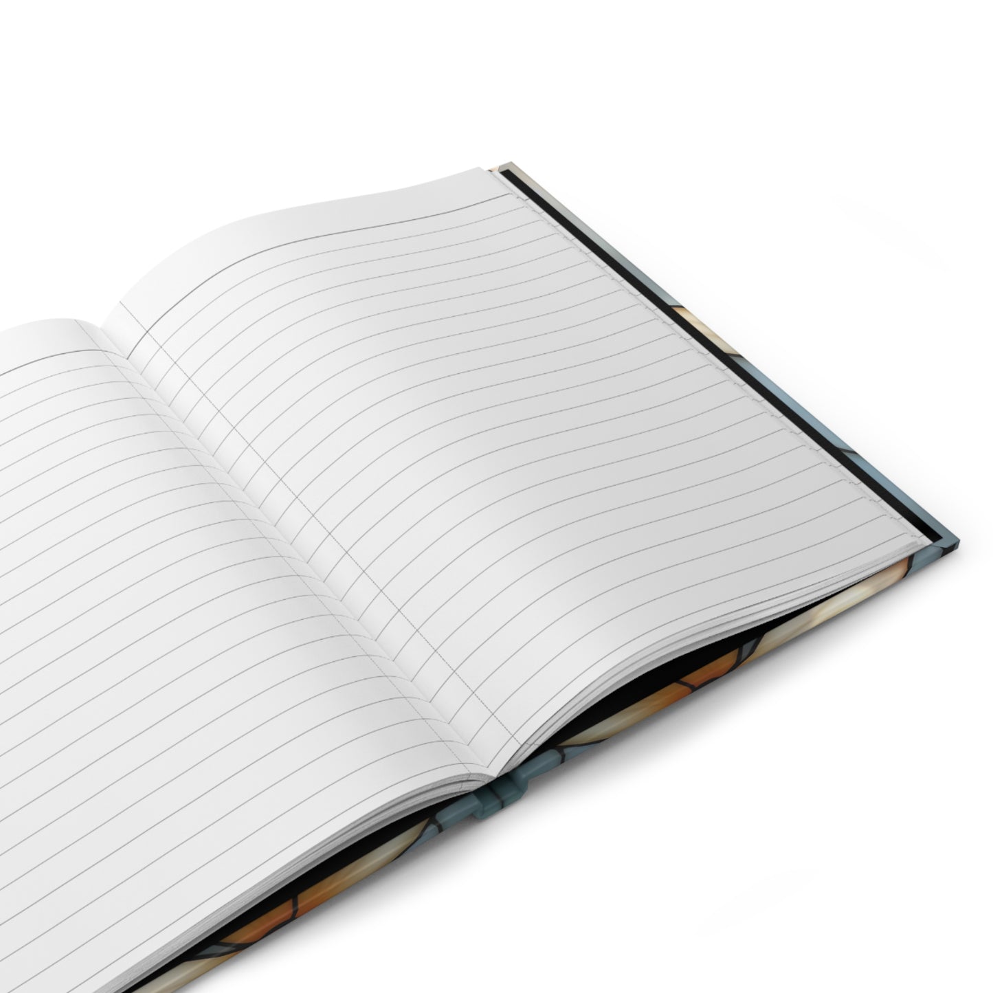 Magnolias Stained Glass Journal, White Flowers Writing Hardback Notebook, Artistic Gift for Flower Lovers, Creative Hardcover Diary