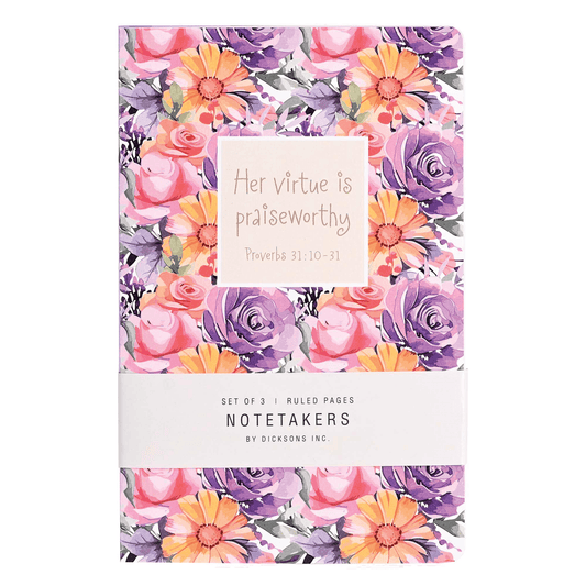 Her Virtue Is Praiseworthy Floral Notebooks Set