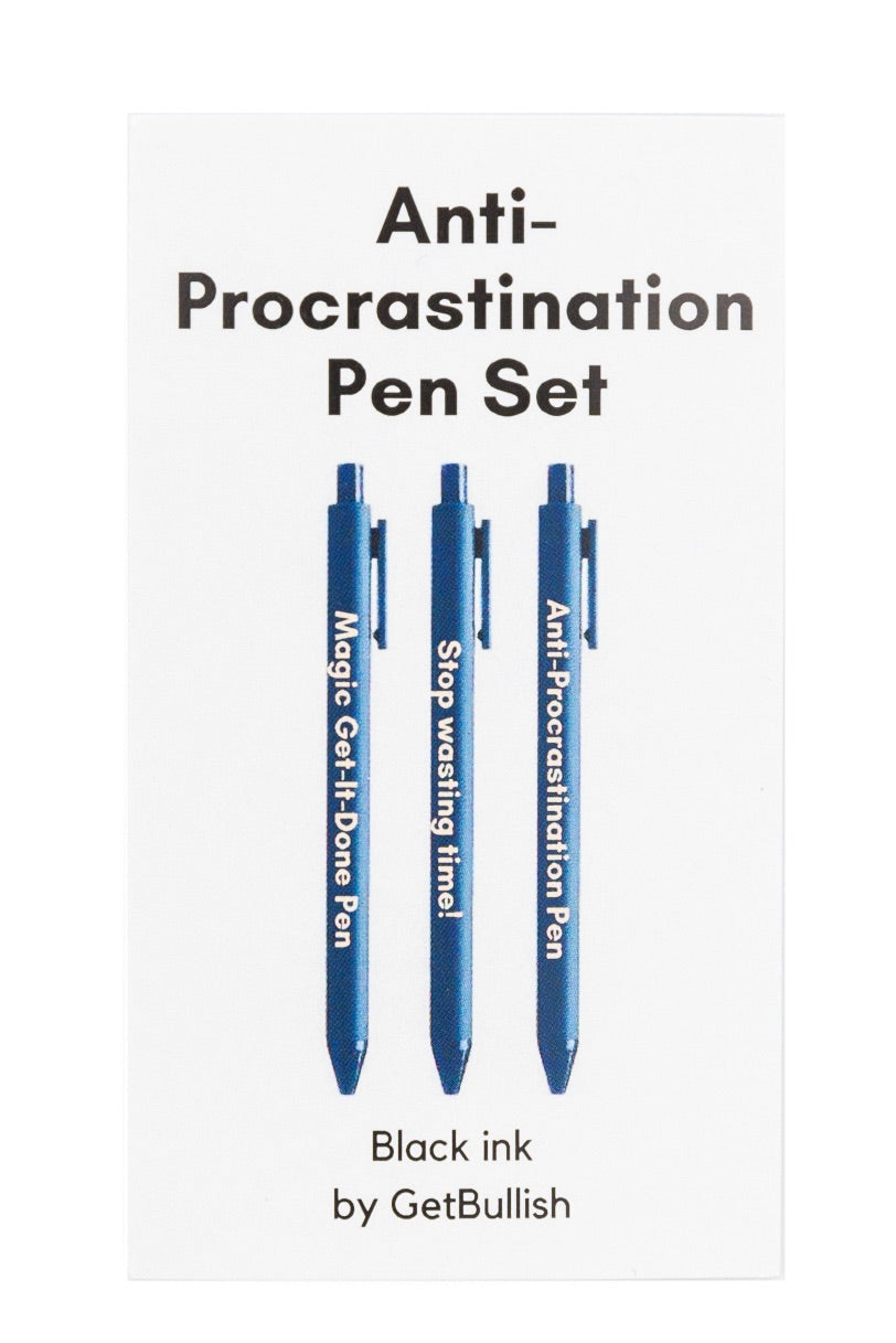 Anti-Procrastination Pen Set 💡 | Gel Click Pen Gift Set | 3 Pens in