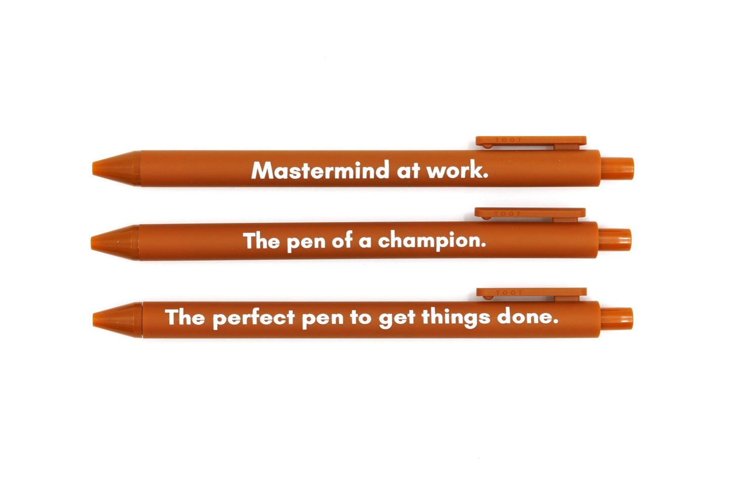 Mastermind Pen Set 🏆 | Gel Click Pen Gift Set | 3 Pens in Caramel