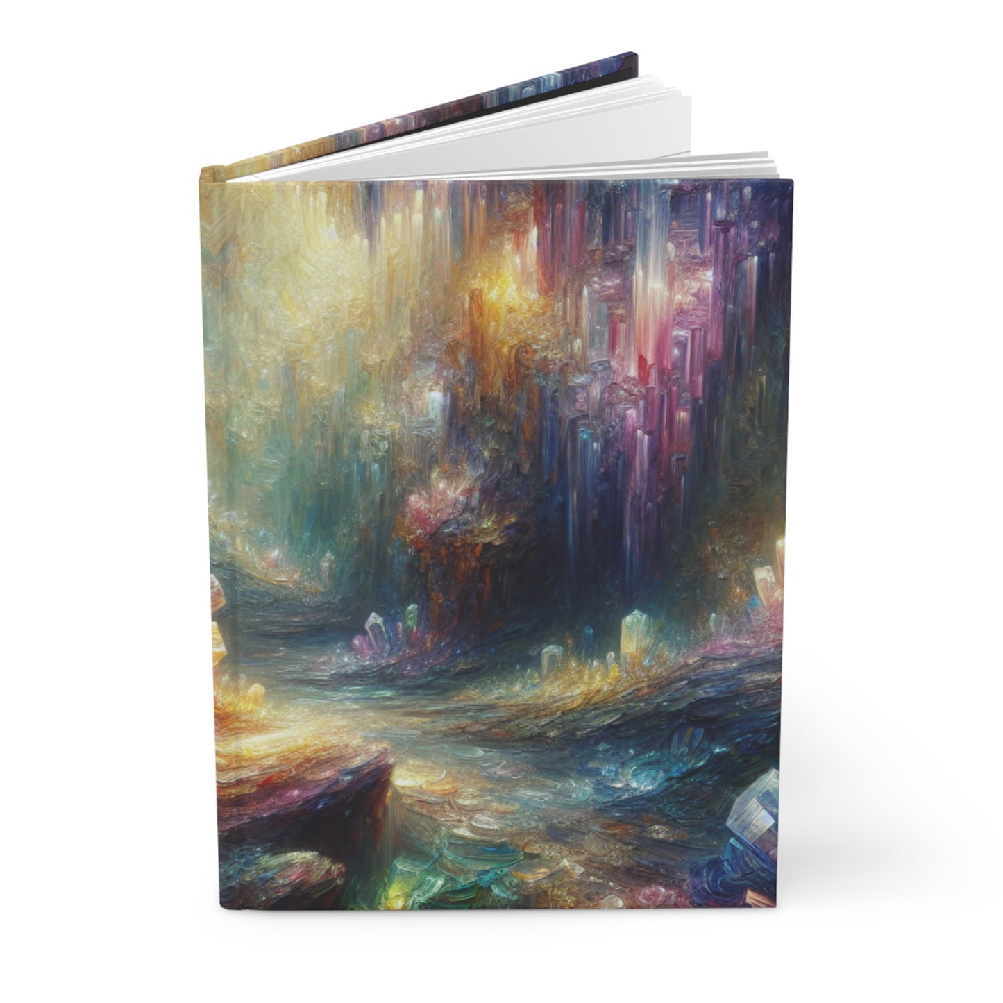 Colorful Crystals Journal Hardcover Writing Notebook, Artistic Gift for Art Lovers, Creative Diary