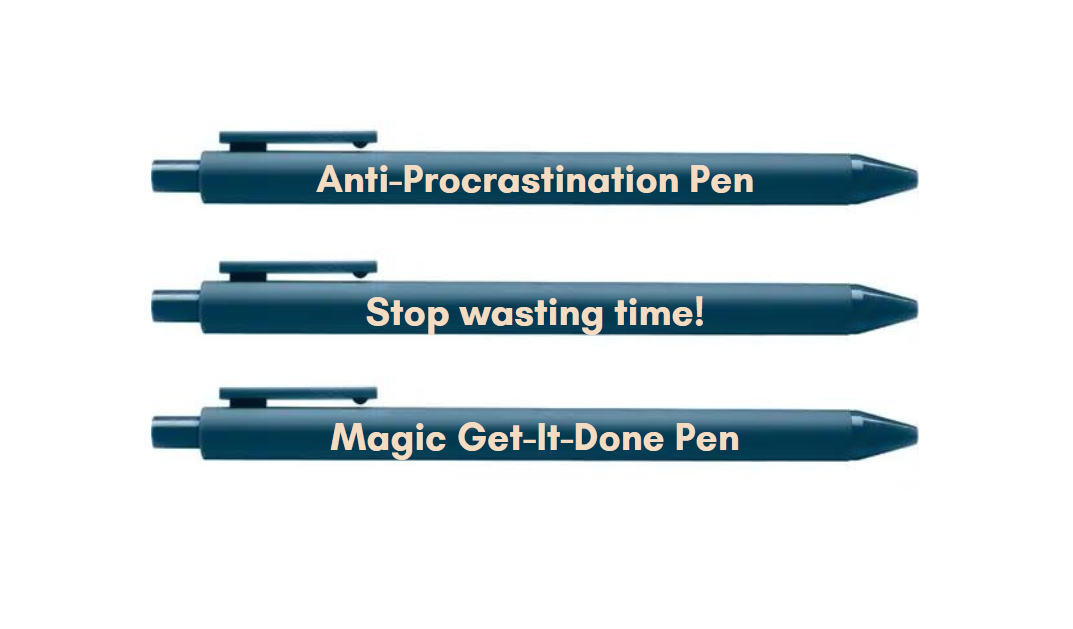 Anti-Procrastination Pen Set 💡 | Gel Click Pen Gift Set | 3 Pens in
