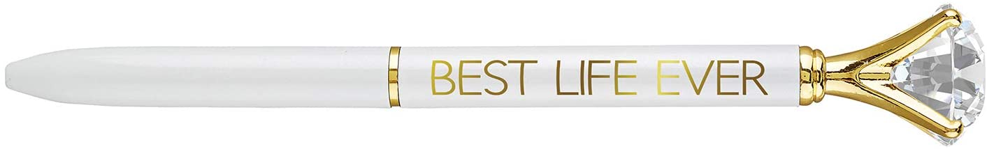 Best Life Ever Gem Pen in Gift Box | Jewel-Topped Gift Pen in Gold