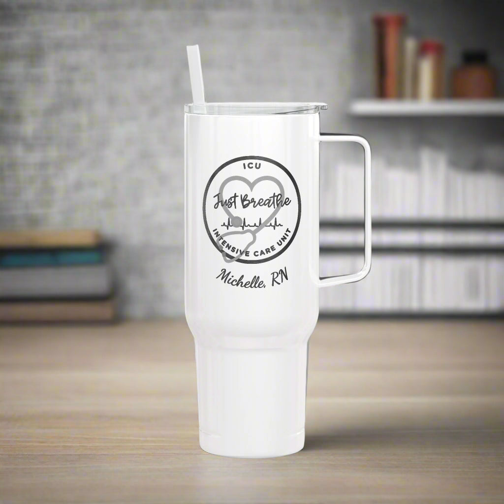 Custom Engraved 40oz Insulated Tumbler - ICU Nurse Personalized Gift