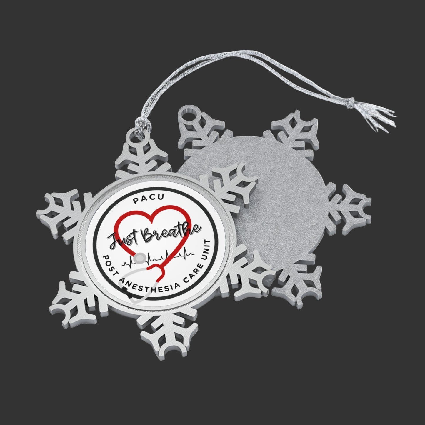 PACU Nurse Snowflake Ornament for Christmas Tree, Holiday Gift, Hospital Staff Appreciation, Medical Christmas Decor, High Quality Pewter