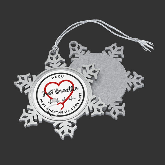 PACU Nurse Snowflake Ornament for Christmas Tree, Holiday Gift, Hospital Staff Appreciation, Medical Christmas Decor, High Quality Pewter