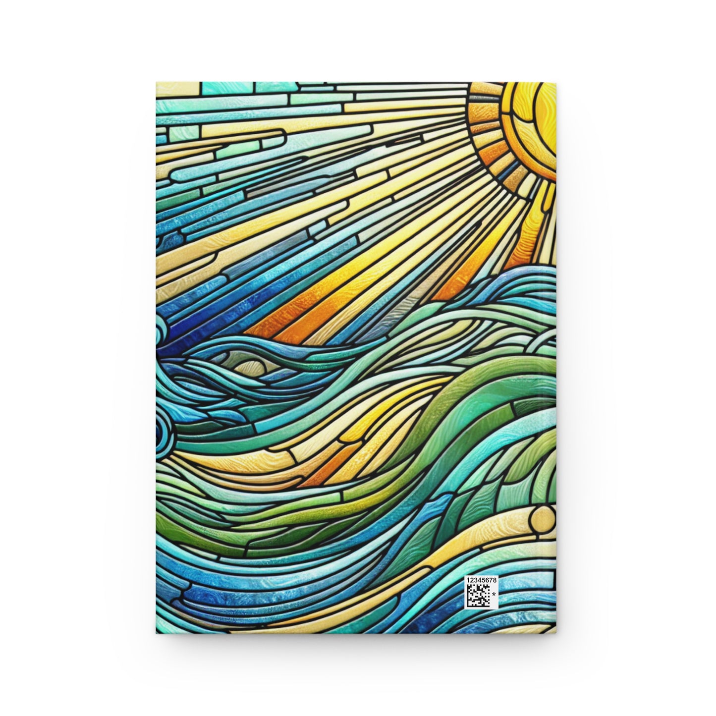 Ocean Sun Swirls Journal, Hardcover Notebook, Diary, Artistic Writing Pad, Planner, Sketchbook