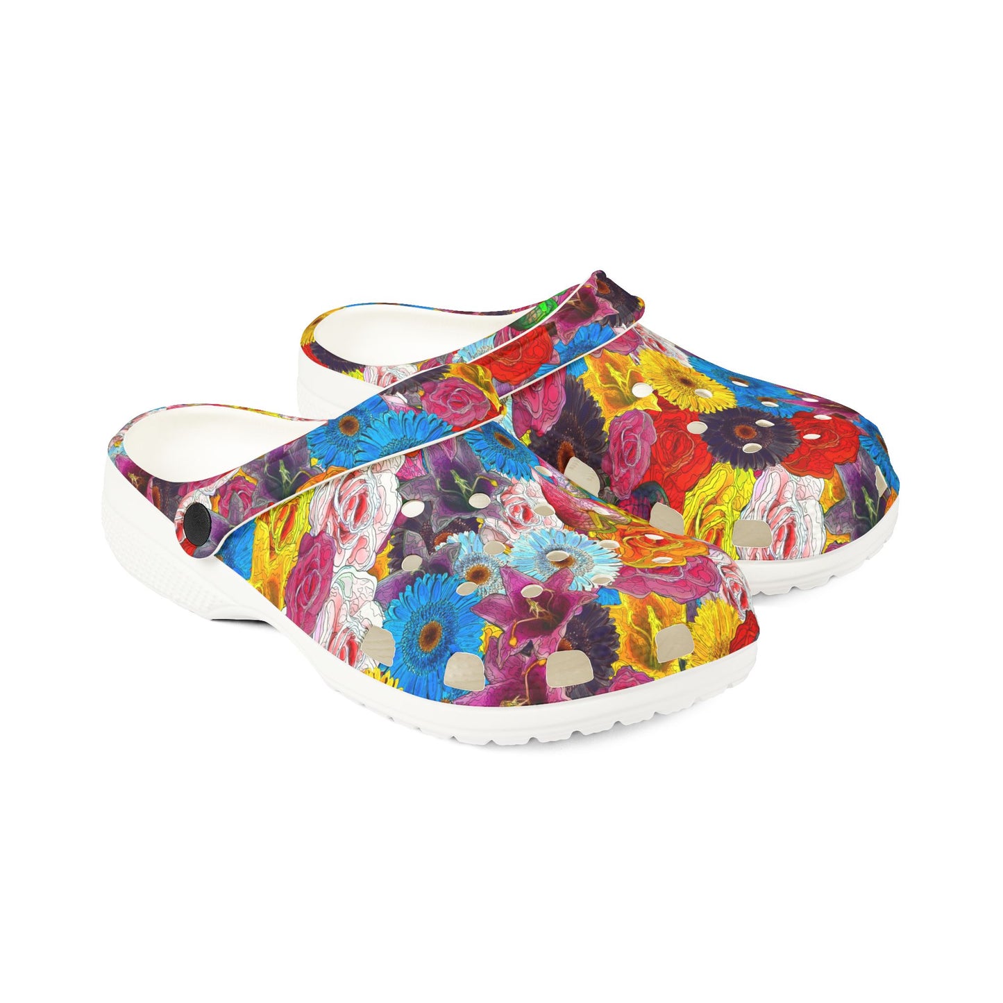 Colorful Floral EVA Foam Rubber Shoes, Nurse Shoes, Garden Clogs, Trendy Summer Footwear, Unique Slip-On Shoes, Comfortable Everyday Wear