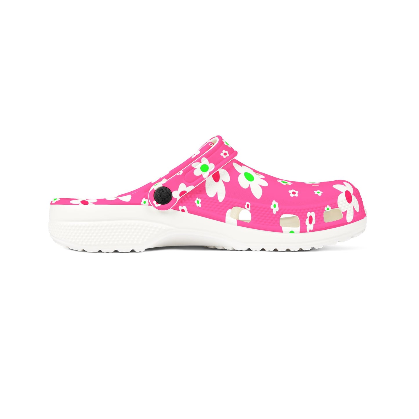 Floral Comfort Clogs - Fun Pink EVA Foam Shoes for Women, Nurse Shoes, Garden Parties, Casual Wear, Summer Fashion, Unique Gift Idea