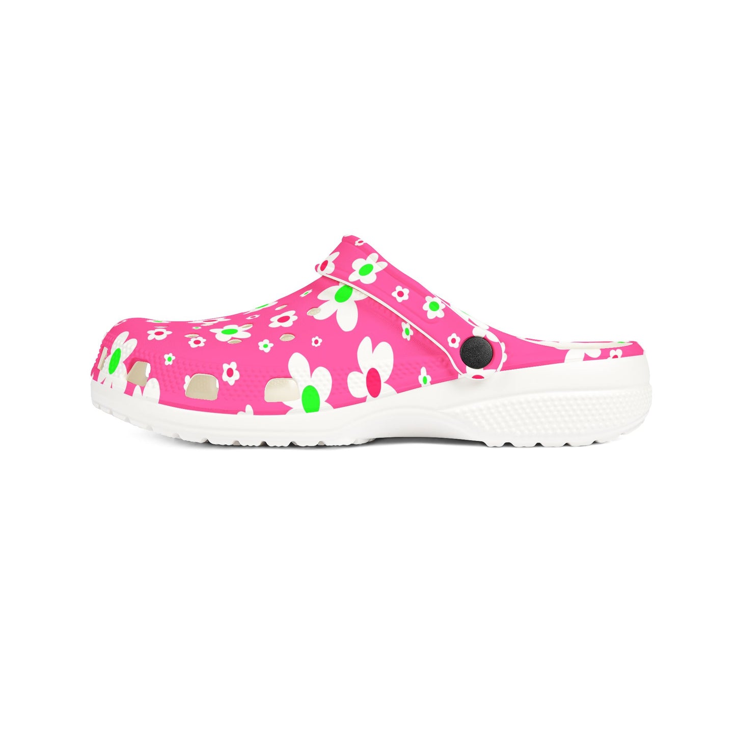Floral Comfort Clogs - Fun Pink EVA Foam Shoes for Women, Nurse Shoes, Garden Parties, Casual Wear, Summer Fashion, Unique Gift Idea