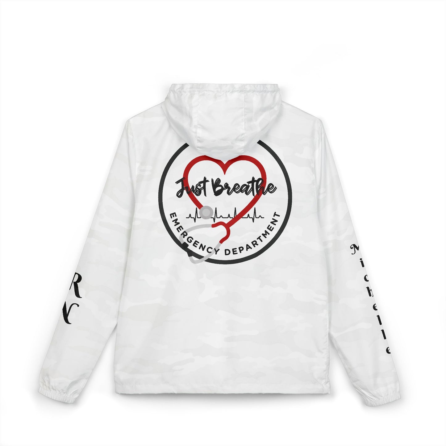 Personalized Unisex ER RN Windbreaker Jacket - Emergency Room Emergency Department Nurse ED Casual Wear Gift for Nurses Registered Nurse Gift