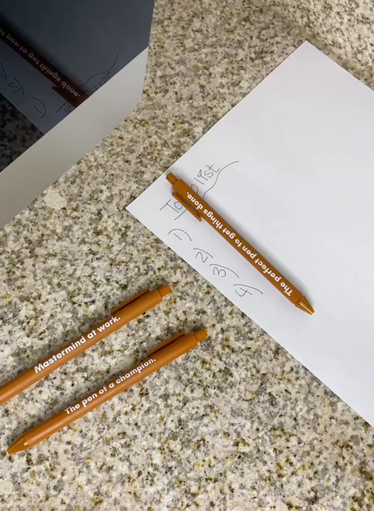 Mastermind Pen Set 🏆 | Gel Click Pen Gift Set | 3 Pens in Caramel