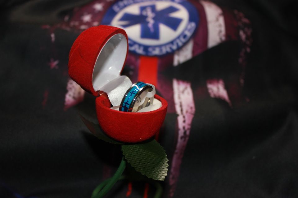 EKG Rhythm Tracing Ring Band Glowing Great Medical Gift