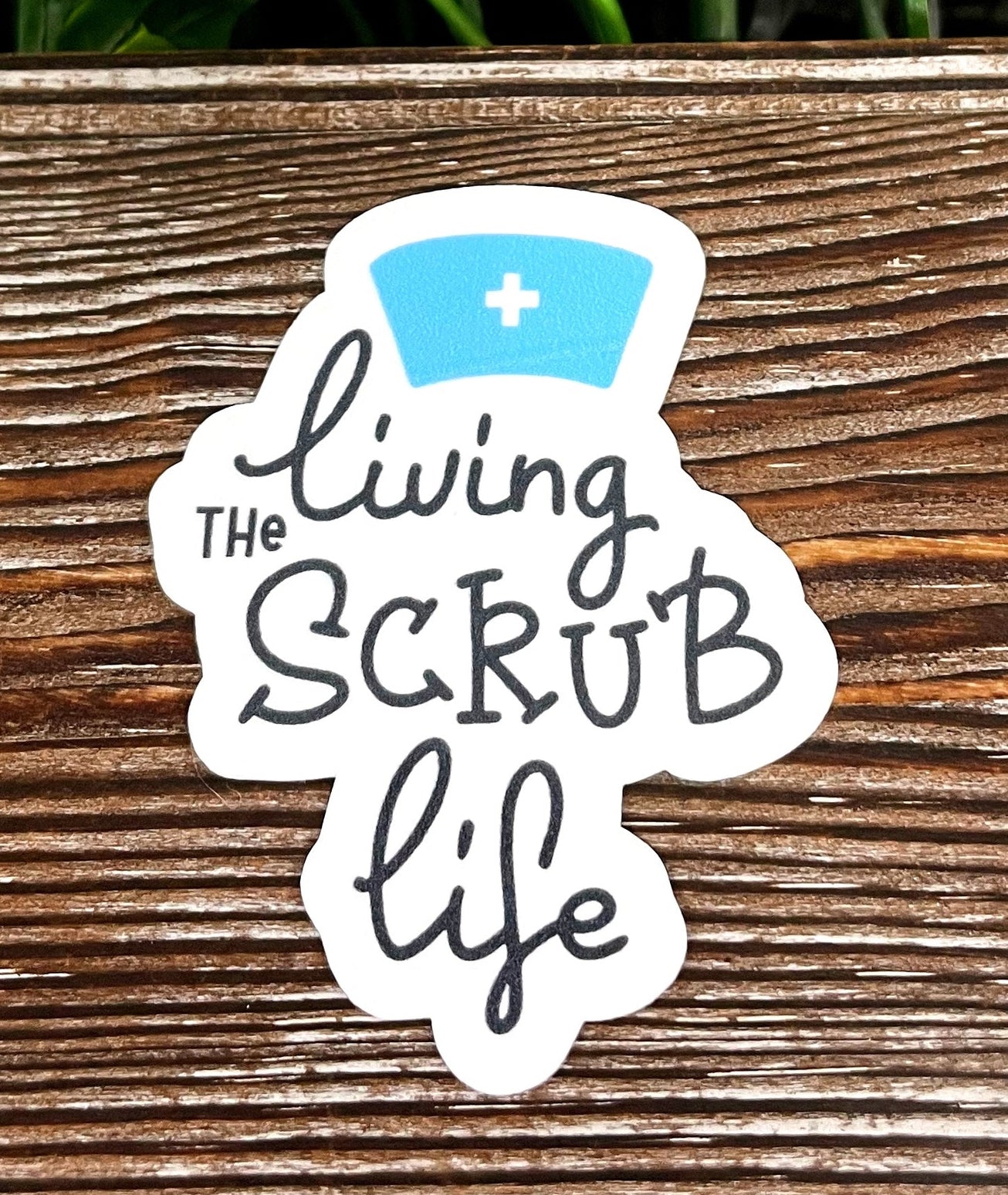 Living the Scrub Life, Nursing Die Cut Sticker, Graphic Art Vinyl, ,