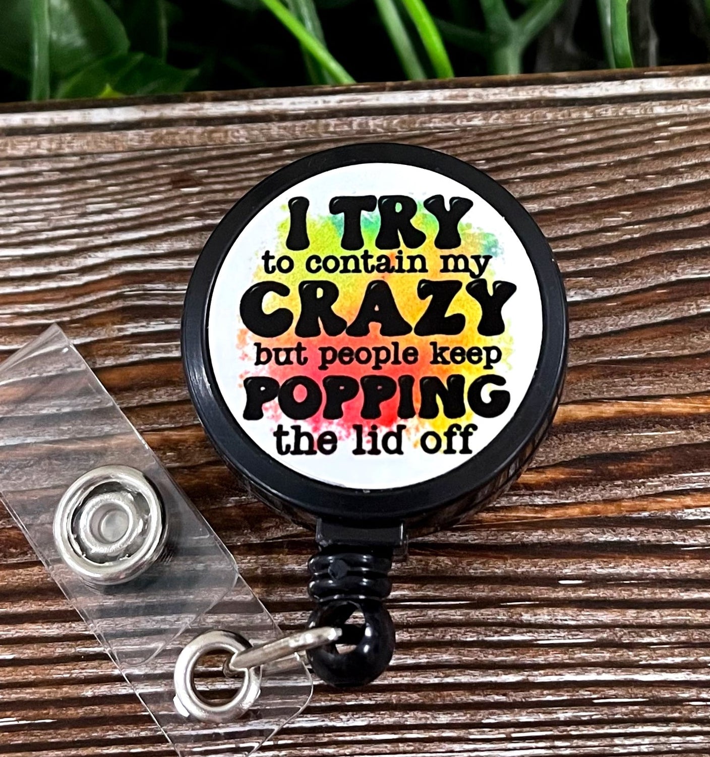 Snarky Sarcasm Quote, Retractable Badge Reel, Boho Fun, Sublimation