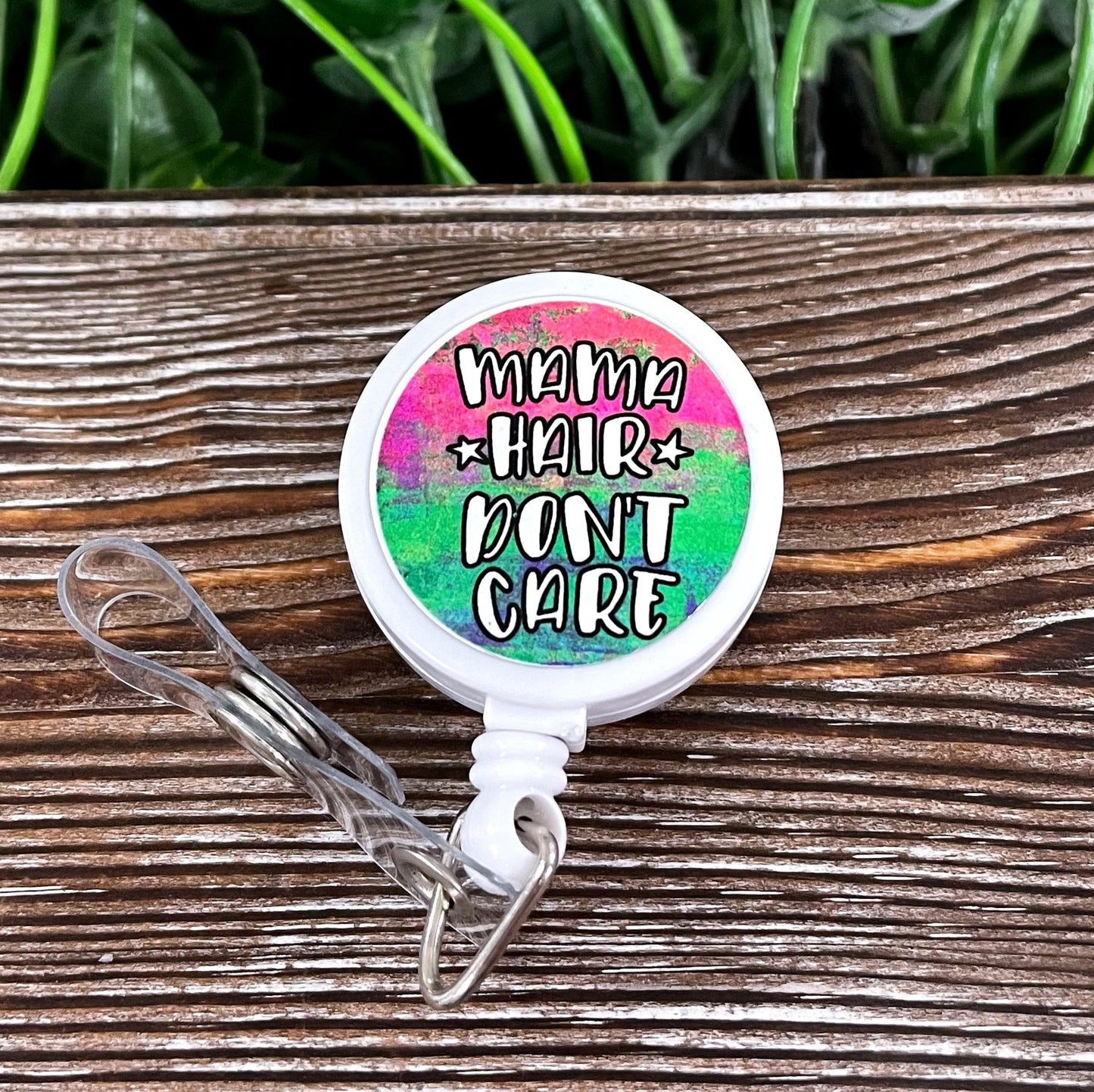 Mama Hair Don't Care, Retractable Badge Reel, , Boho Fun, Sublimation