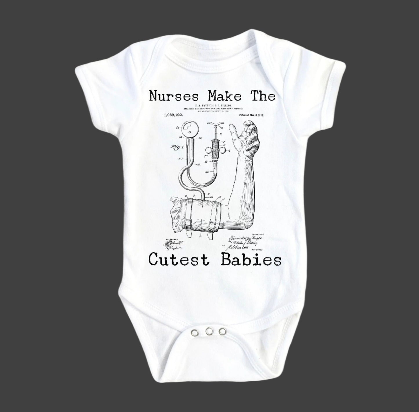 Nurse Patent - Baby Boy Girl Clothes Infant Bodysuit Funny Cute Newbor